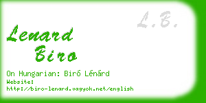 lenard biro business card